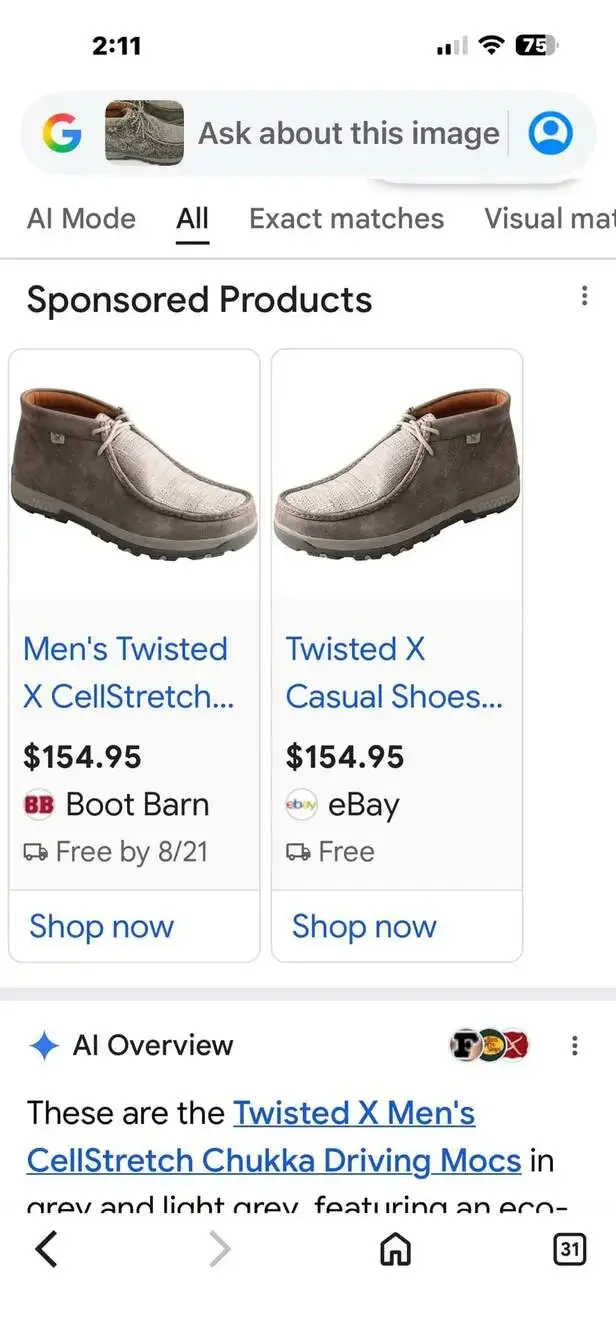 Twisted X Men's MXC0005 CellStretch Chukka Driving Moccasin Grey/Light Grey